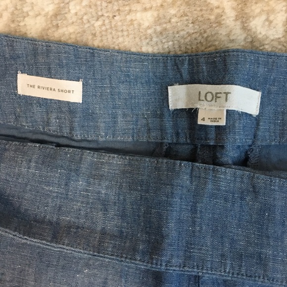 LAST CALL! LOFT Scalloped Hem Chambray Shorts - Picture 7 of 7